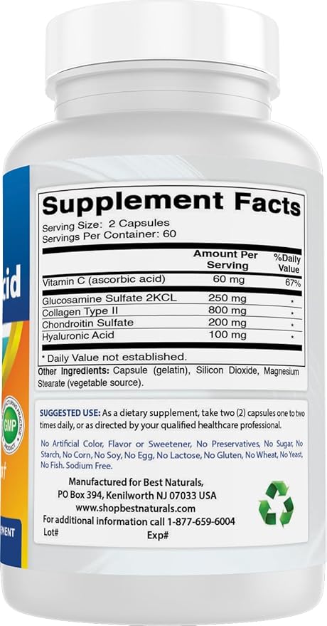 Best Naturals Hyaluronic Acid 100 mg 120 Capsules (Pack of 3)
