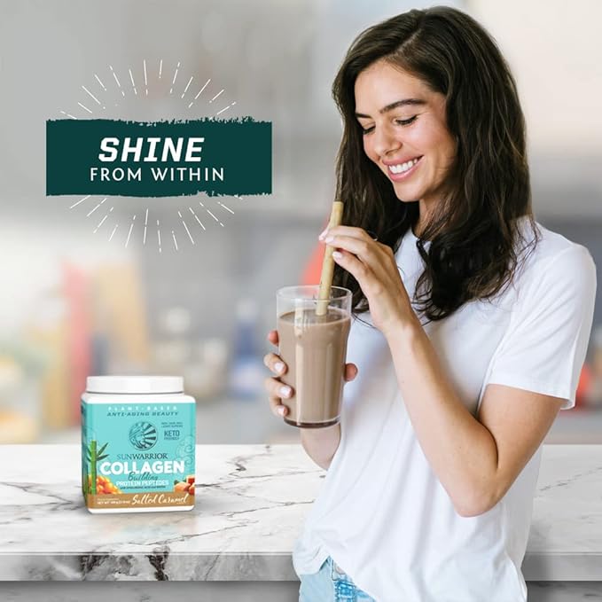 Vegan Collagen Protein Powder for Women Silica Plant Based Collagen Powder with Vegan Hair Skin and Nails Vitamins Non-GMO No Added Sugar Soy Dairy &amp Gluten Free (Salted Caramel 20 Servings)