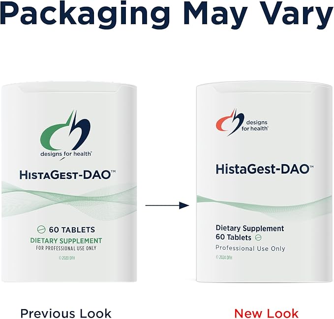 Designs for Health HistaGest-DAO - Diamine Oxidase DAO Enzyme to Support Digestion of Histamine-Containing Foods - 20000 HDU DAO Diamine Oxidase Enzymes (60 Gastro-Resistant Tablets)