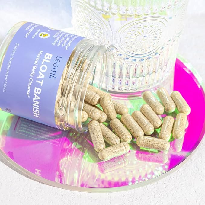 Teami Bloat Banish Fast Gas and Bloating Relief for Women - Debloat Pills to Support Digestion Ensuring Regularity &amp Constipation Relief - Natural Herbal Belly Cleanse with Digestive Enzymes