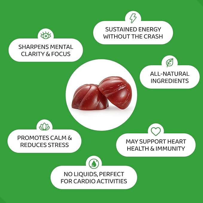 HOLYMARY Yerba Mate Gummies Quince - Made with Organic Unroasted Yerba Mate. Free from Added Caffeine. Vegan Non-GMO Gluten-Free Kosher. 50 Delicious Supplement Gummies