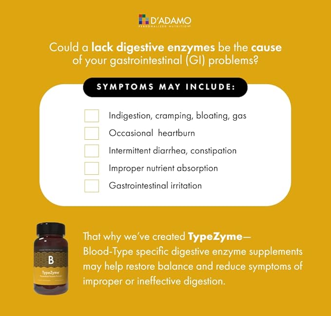 D'Adamo Personalized Nutrition TypeZyme - Digestive Enzyme (Blood Type B)
