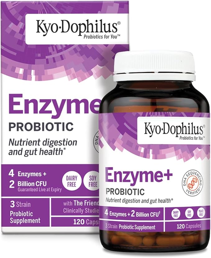 Kyolic Kyo-Dophilus Enzymes+ Probiotic Nutrient Digestion and Gut Health* 120 Capsules