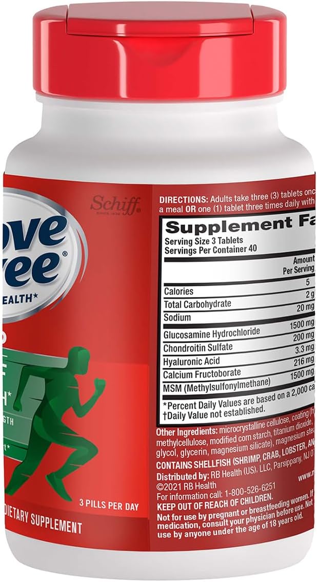 Move Free Advanced Glucosamine Chondroitin MSM Joint Support Supplement Supports Mobility Comfort Strength Flexibility &amp Bone - 120 Tablets (40 servings)*