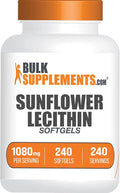 BulkSupplements.com Sunflower Lecithin Softgels - Lecithin Supplement Sunflower Lecithin 1080mg - Vitality Support Gluten 1 Softgel per Serving 240 Count (Pack of 1)