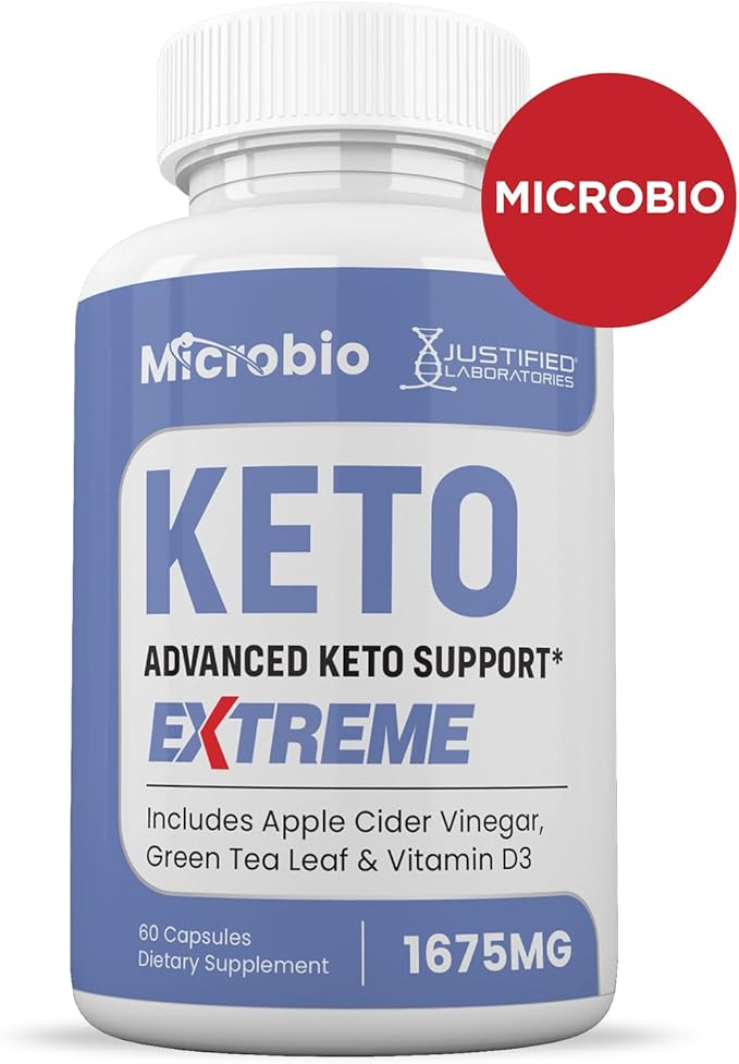 Microbio Keto ACV Extreme Pills 1675MG Keto Support Blend Capsule Alternative to Keto ACV Gummies Formulated with Apple Cider Vinegar Extra Virgin Olive Oil Powder Green Tea Leaf 60 Capsules