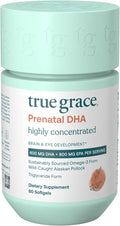 True Grace Prenatal DHA - 60 Softgels - 1400mg of DHA &amp EPA - for Pre-Conception Pregnancy &amp Lactation - Wild Caught &amp Sustainably Sourced - Gluten Free - 30 Servings