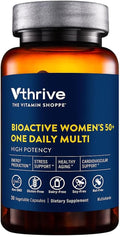 Vthrive Once-Daily Bioactive Multivitamin for Women 50+ Supports Stress Relief Healthy Aging &amp Overall Wellness with Essential Nutrients &amp Antioxidants (30 Vegetarian Capsules)