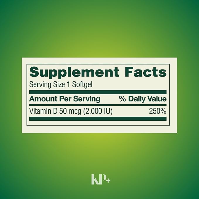 KP+ Vitamin D 50 mcg (2000 IU) | Bone &amp Immune Health | 400 Softgels | Pack of 2