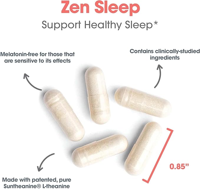 Allergy Research Group ARG Zen Sleep - Supports Relaxation and Natural Sleep Patterns Without Melatonin - L-Theanine GABA and 5-HTP Formula - Vegetarian &amp Hypoallergenic - 30 Servings - 60 Capsule