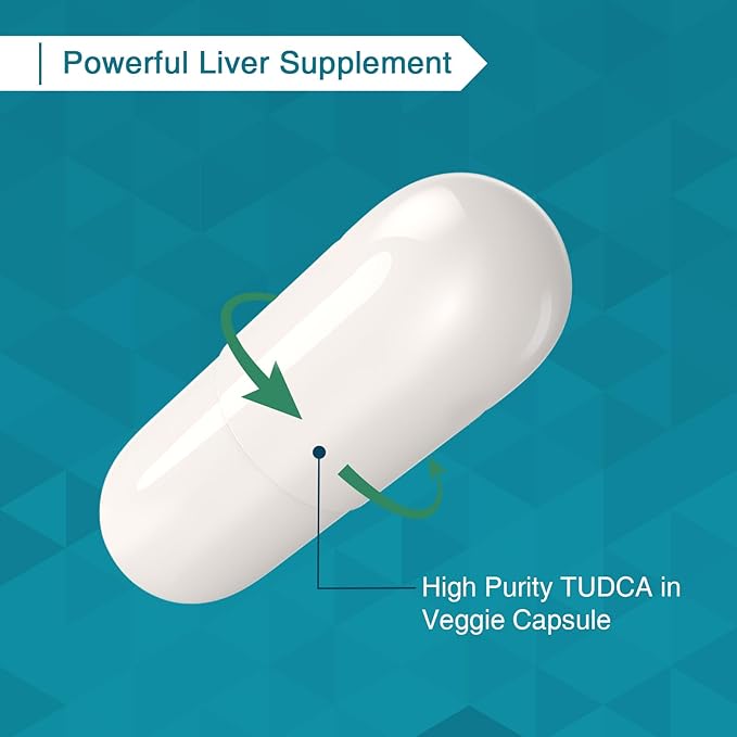 TUDCA Supplement 1200mg - 60 Veggie CapsulesPowerful TUDCA Bile Salts Supplements for LiverDigestion