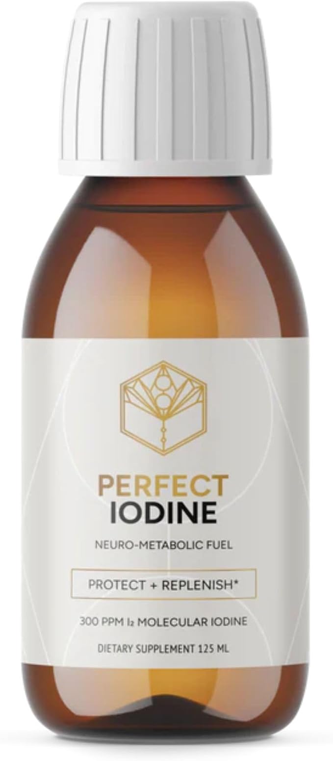 Activation Products - Perfect Iodine Solution Thyroid Support for Women and Men Oral or Topical Colorless Iodine Liquid for Thyroid Energy and Skin Health Non GMO Pure Iodine Supplement 125 ml