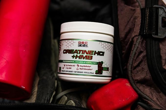 Creatine HCl + HMB for Athletes – Performance &amp Recovery Formula – 2g Creatine HCl 2.5g HMB – Fast Absorption No Bloat No Loading – 30 Servings – GEC (Standard Cherry Limeade)