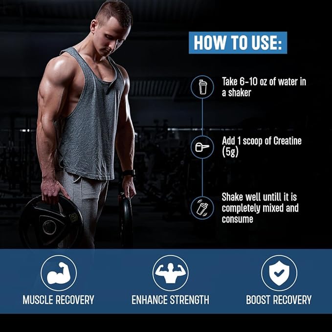 Bolt Micronized Creatine Monohydrate Powder | 5g per Serving | Unflavoured | Enhances Strength Power &amp Lean Muscle |100 Servings