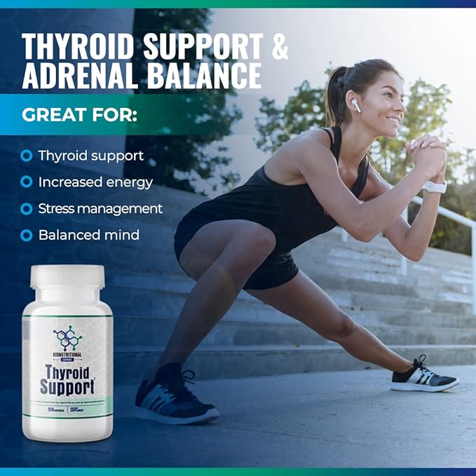 Thyroid Support - Ltyrosine Iodine Vitamin B12 Complex Zinc Selenium Ashwagandha Copper &amp More 30 Day Supply