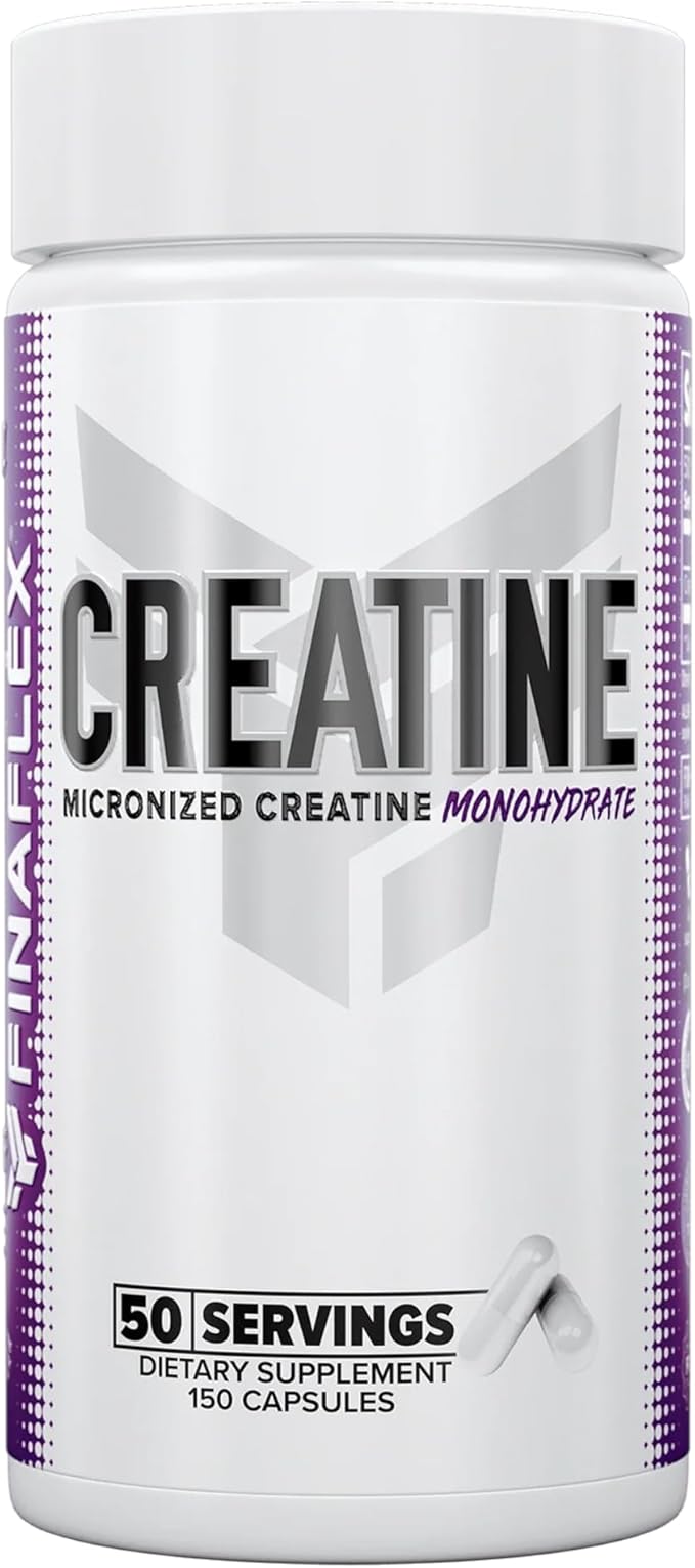 FINAFLEX PURE CREATINE - 150 Capsules - Promotes Muscular Strength Size &amp Performance - 100% Pure Micronized Creatine Monohydrate - NSF Certified - 50 Servings