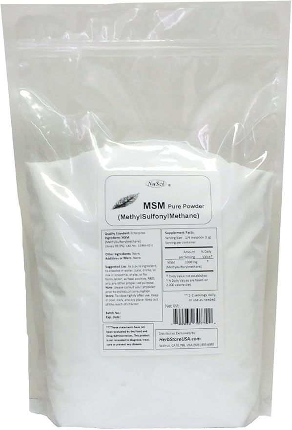 MSM (Methylsulfonylmethane) Pure Powder (1000 Grams (2.2 lb))
