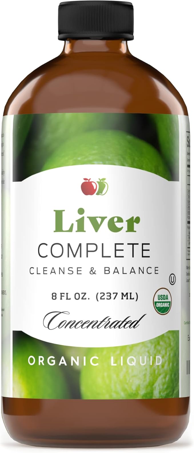 Liver Complete 8oz Organic Liquid Concentrate - Liver Cleanse &amp Digestive Bitters Vinegar Supplement