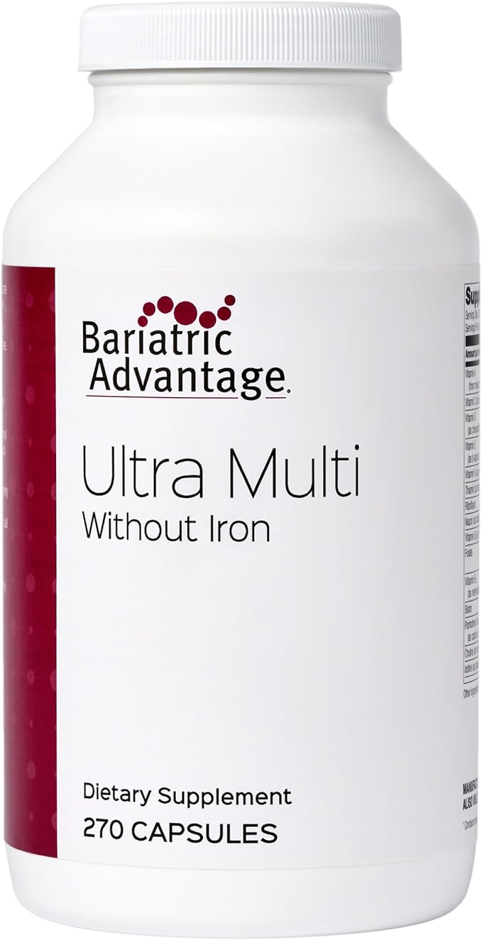 Bariatric Advantage Ultra Multi Without Iron - High Potency Multivitamin - for Bariatric Surgery Patients - Bariatric Multivitamin Capsule - with Calcium Vitamin C &amp More - 270 Capsules