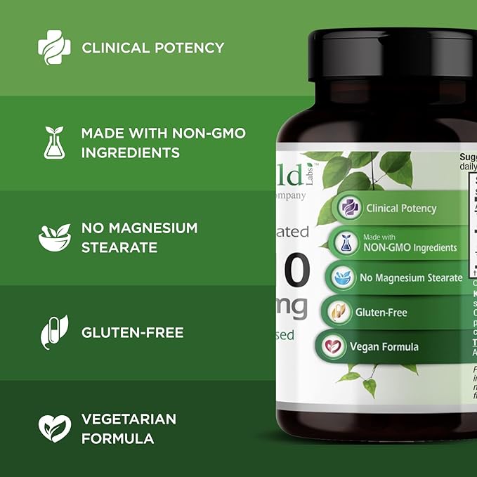 EMERALD LABS CoQ10 200mg - Premium Wellness Supplement with Natural Vitamin E - Supports Antioxidant Circulation Energy &amp Heart Health - 30 Capsules (30-Day Supply)