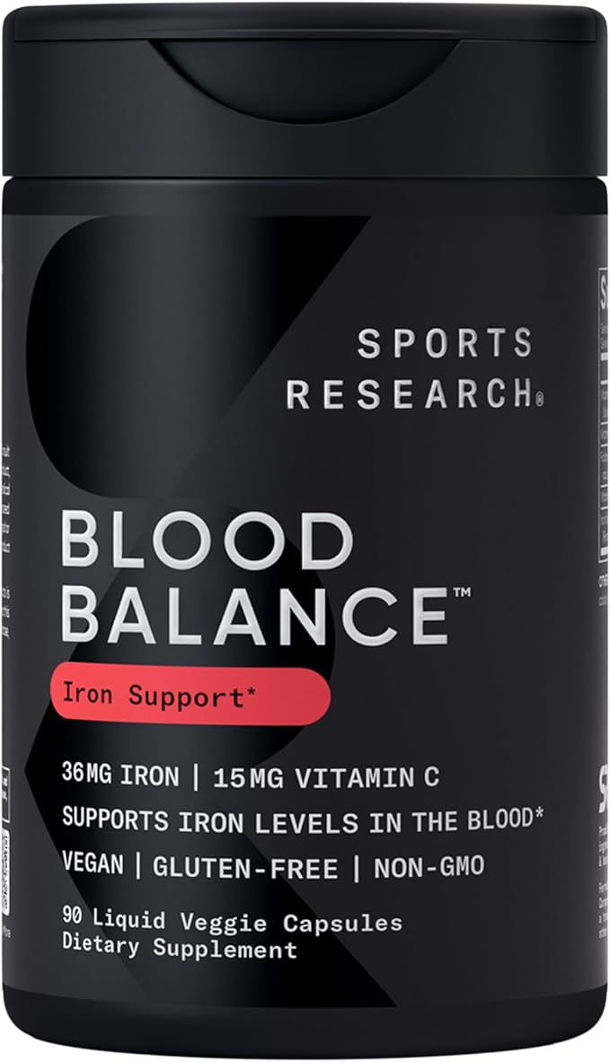 Sports Research® Healthy Hair Pack - Biotin 5000mcg with Organic Coconut Oil + Multi Collagen Pills Enhanced with Hyaluronic Acid &amp Vitamin C + Blood Balance Iron Supplement - 36 MG Iron + Folate