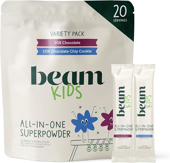 Beam Kids Multivitamin Powder – Kids Vitamins with Greens Probiotic &amp Prebiotic Immune Support for Children &amp Toddlers No Artificial Sweeteners for Picky Eaters 20 Servings Variety Pack