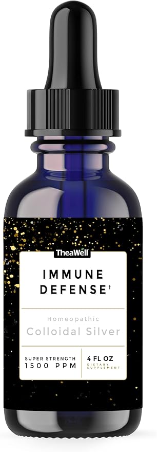 Colloidal Silver 1500 PPM Super-Strength Concentration Immune Defense High-Grade Mild Silver Protein (4.00 Fl Oz 4.00 Fl Oz) by TheaWell
