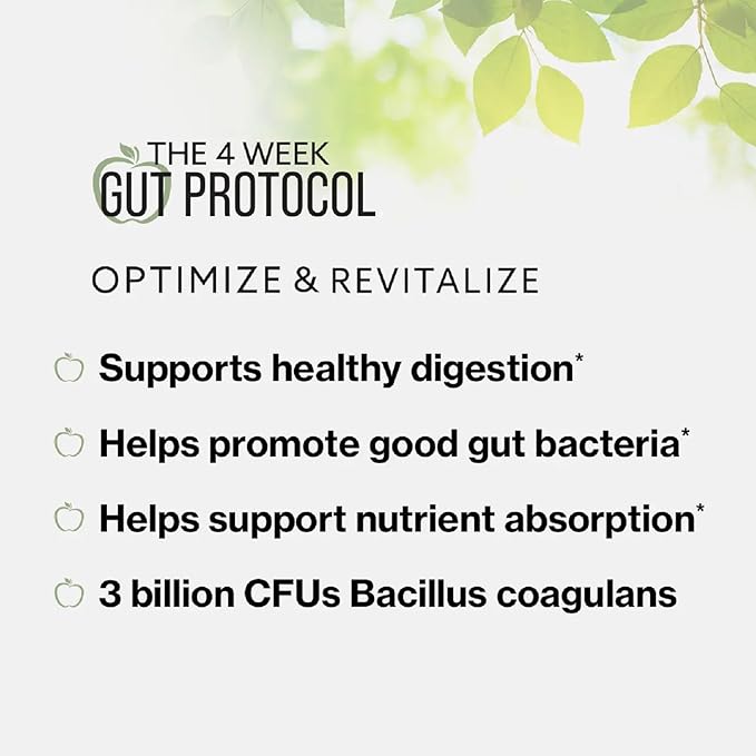BODi Gut Health Supplements - 4 Week Gut Protocol Revitalize &amp Optimize - Probiotic &amp Enzyme Blend for Digestive Health for Women &amp Men - 3 Billion CFUs Bacillus coagulans - Veggie Capsule