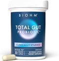 BIOHM Total Probiotic 30 Billion CFU Daily Probiotics for Women &amp Men (30 Count) Helps Reduce Occasional Gas &amp Bloating Supports Digestion &amp Total Gut Health Non-GMO Vegan