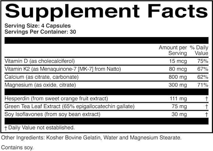 ScienceBased Health BoneProtect – Advanced Bone Health Supplement with Calcium Citrate Vitamin D3 K2 (MK‑7) Magnesium and Antioxidants – Supports Bone Density Heart and Colon Health – 120 Capsules