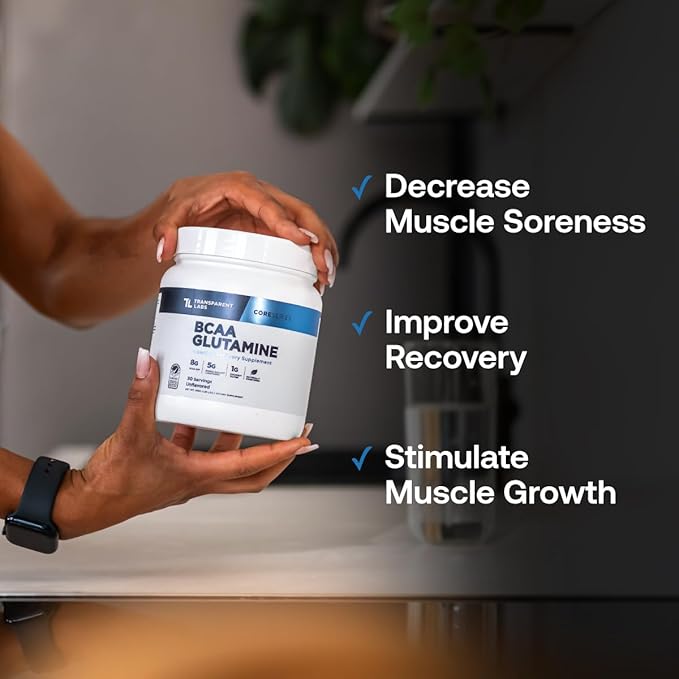 Transparent Labs BCAA Glutamine Powder (30 Servings Tropical Punch) &amp Creatine HMB (30 Servings Unflavored)