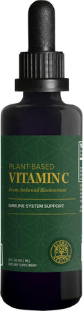 Global Healing Center USDA Organic Vitamin C Supplement Drops 180mg Liquid Vitamin C Plant-Based Antioxidant Supplement Supports Immune System - Vitamina C - Natural Energy for Men and Women (2 Oz)