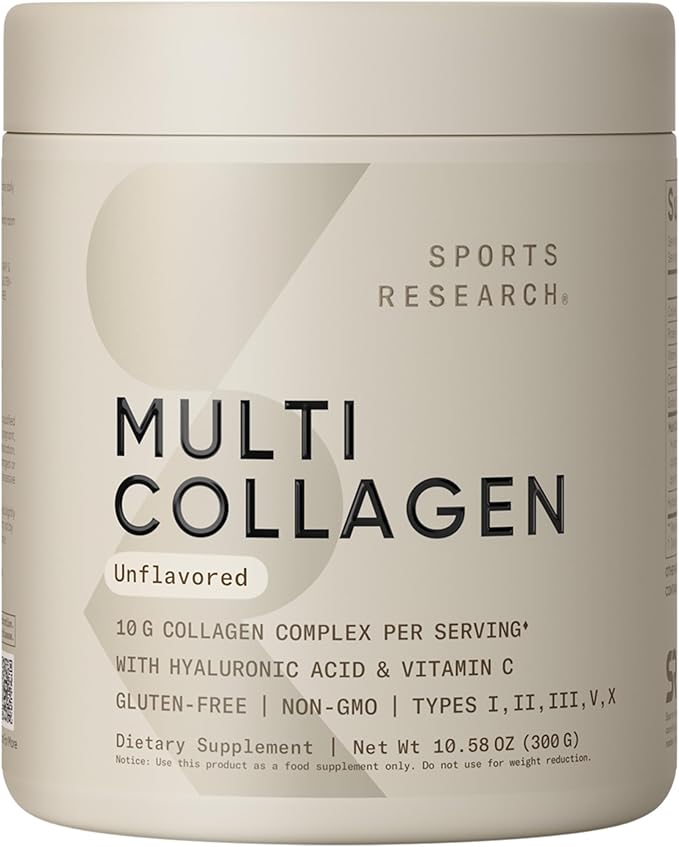 Sports Research® Joint and Bones Pack - Collagen Peptides with Hyaluronic Acid &amp Vitamin C + Turmeric Curcumin C3 Complex w/BioPerine Black Pepper Extract + Vitamin D3 + K2 w/Coconut Oil