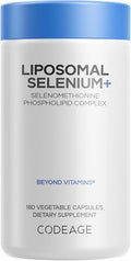 Codeage Selenium 200 mcg Supplement 6-Month Supply Immune Support Mineral Cofactor Selenomethionine Phospholipids Vegan Liposomal Delivery 180 Capsules