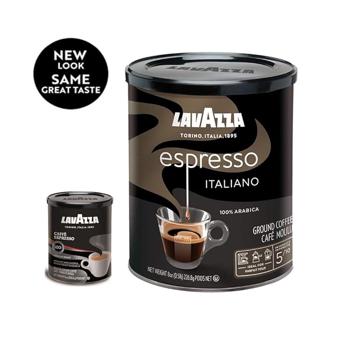 Lavazza Espresso Italiano Ground Coffee Blend Medium Roast (2 Packs of 6 + 4 Cans)
