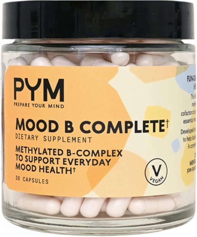 Vitamin B Complex Mood Support Supplement by PYM (30 Count) | Methylated B Complex for Everyday Mood &amp Energy Support | Non-GMO Vegan Gluten-Free