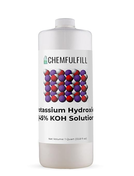 Chemfulfill Potassium Hydroxide 45% – (KOH 45%) (Half-Gallon (64 fl oz))