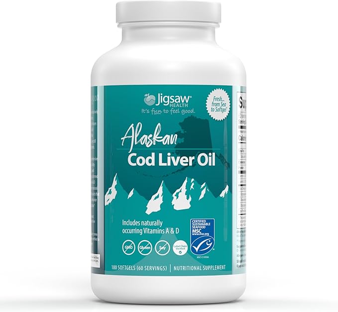 Jigsaw Health Bundle | Adrenal Cocktail 60 Servings (Jar) and Alaskan Cod Liver Oil 180 Softgels