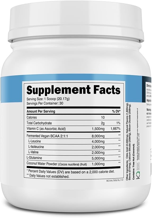 Transparent Labs BCAA Glutamine - 8000 Mg of BCAA Powder with L Glutamine for Post Workout Recovery Muscle Growth &amp Increased Endurance - 30 Servings Strawberry Lemonade