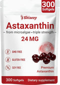 Astaxanthin 24mg Premium Astaxanthin Antioxidant Supplements with MCT Oil Ashwagandha Extract Supports Eye Skin Immune Internal Circulation Microalgae Source Triple Strength - 300 Softgels