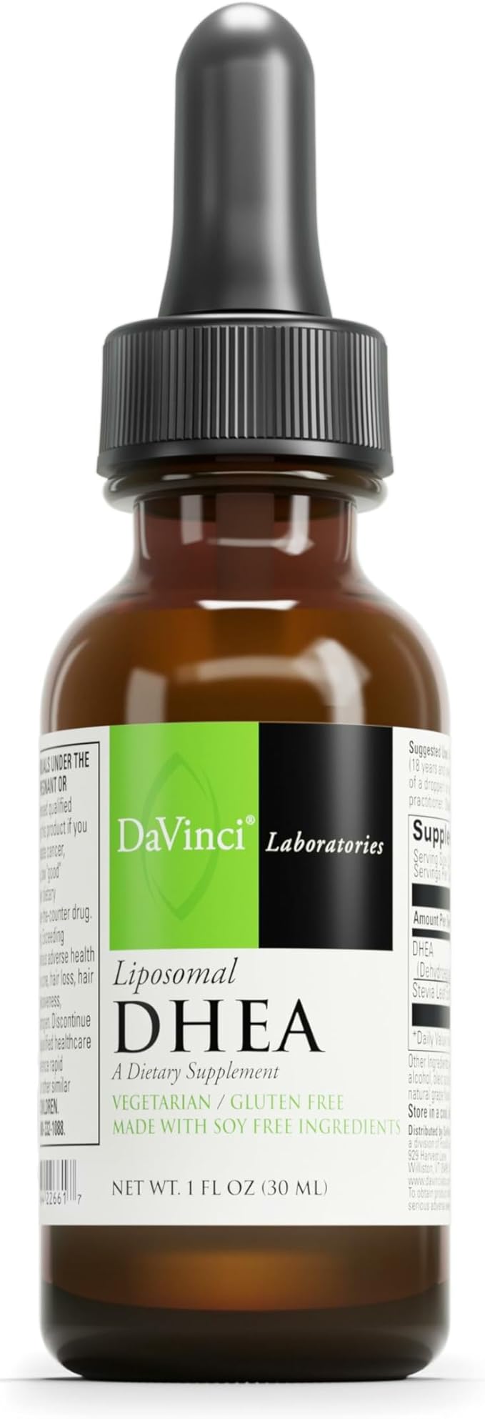 DAVINCI Labs Liposomal DHEA - Liquid Dietary Supplement to Support Immune System Thyroid Health and Healthy Hormone Levels* - with DHEA (Dehydroepiandrosterone) and Stevia Leaf Extract - 30 ml