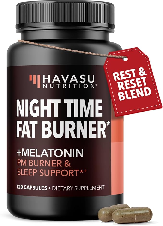 Night Time Fat Burner Metabolism Booster | Appetite Suppressant &amp Supplement to Support Weight Loss | 120 Weight Loss Supplement Pills for Men
