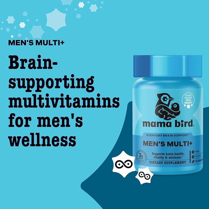Best Nest Wellness Men's Multi Plus - Daily Multivitamin for Brain &amp Energy Health Support - Daily Multivitamin for Men - Probiotics &amp Digestive Enzyme Formula - 30 Caplets