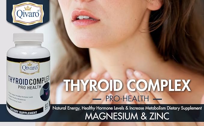 Thyroid Complex Pro - Natural Supplement for Thyroid Support Energy Focus and Metabolism (60 Capsules) with L-Tyrosine Vitamin B Iodine Magnesium Zinc &amp B-12 for Men and Women