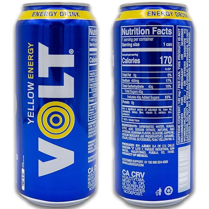 VOLT Energy Drink (16 fl. oz. 6 - pack Assorted Blueberry Guarana Berries MIX)