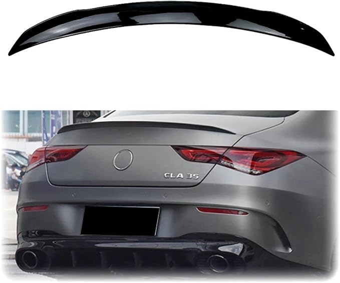 Cars Trunk Wing Spoiler Compatible with Benz CLA Class C118 CLA180 200 260 AMG(Bright Black)