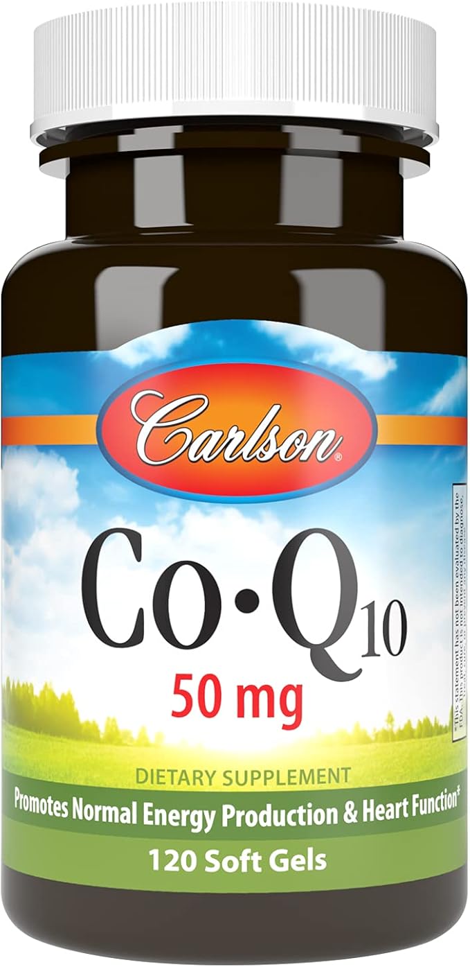 Carlson - Co-Q10 Co-Enzyme Q10 50 mg Energy Production &amp Heart Function 120 Softgels