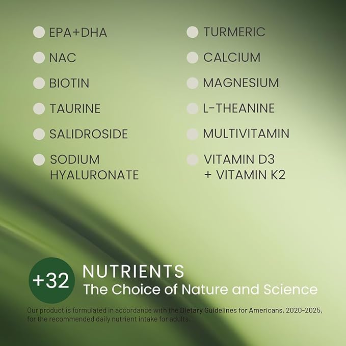 Multivitamin for Women All-in-One Vitamin Packs for Hair Skin and Nails Energy Production Bone Health Stress Relief Made in USA 30 Servings