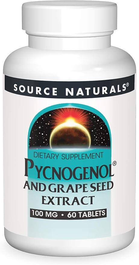 Source Naturals Pycnogenol &amp Grape Seed Extract 100 mg Dietary Supplement - 60 Tablets