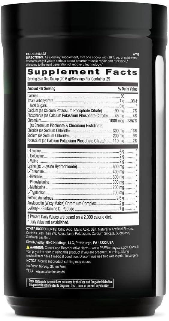 BEYOND RAW Precision Amino | Recovery &amp Power Amino Acid Formula | Fuel Muscles | Enhance Hydration | Crisp Apple | 25 Servings